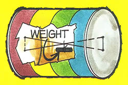 The lone toy in the group, the weight suspended inside this can will cause the can to return to its starting position when you roll it forward or back.